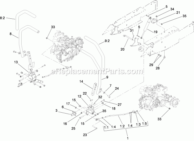 Toro 79409 (280000001-280999999) Z300 Z Master, With 40in 7-gauge Side Discharge Mower, 2008 Steering Control Assembly Diagram