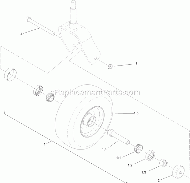 Toro 79504 (400000000-999999999) Grandstand Mower, With 48in Turbo Force Cutting Unit, 2017 Wheel, Tire and Bearing Assembly No. 130-4558 Diagram
