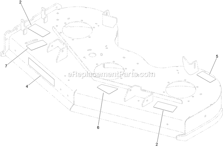 Toro 79505 (400000000-402884999) With 52in Turbo Force Cutting Unit GrandStand Mower Deck Decal Assembly Diagram