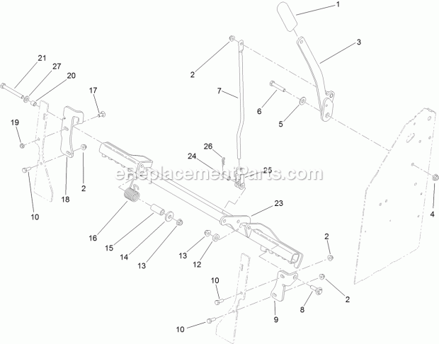 Toro 79534 (313000001-313999999) Grandstand Mower, With 36in Turbo Force Cutting Unit, 2013 Parking Brake Assembly Diagram