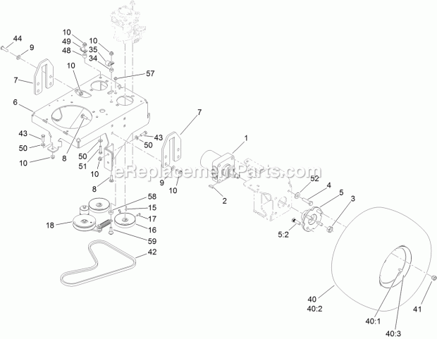 Toro 79548 (312000001-312999999) Grandstand Mower, With 48in Turbo Force Cutting Unit, 2012 Ground Drive Assembly Diagram