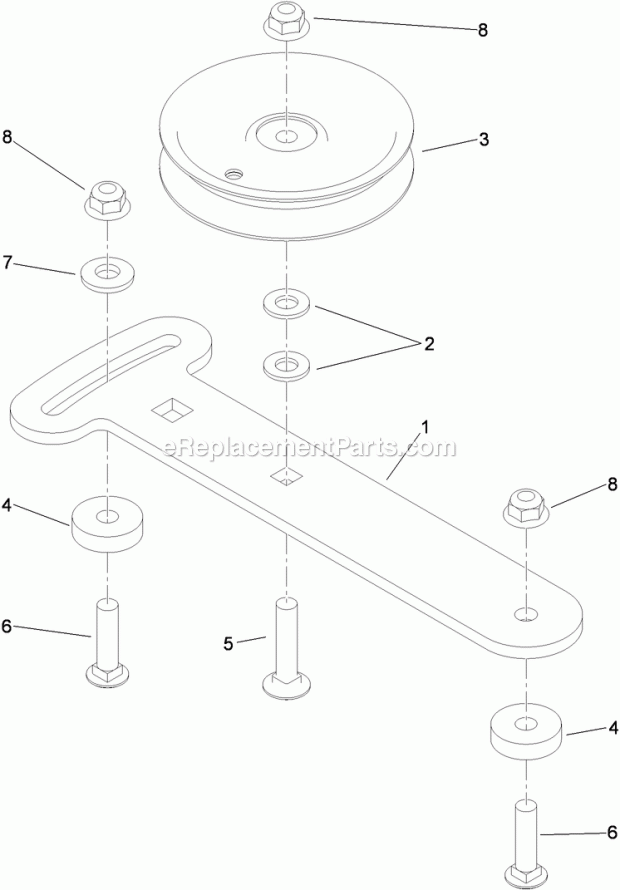 Toro 79549 (310000001-310999999) Grandstand Mower, With 52in Turbo Force Cutting Unit, 2010 Idler Adjust Assembly No. 117-0446 Diagram