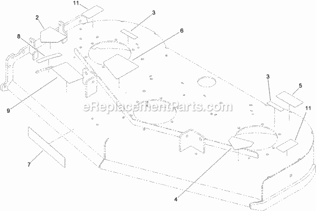 Toro 79549 (310000001-310999999) Grandstand Mower, With 52in Turbo Force Cutting Unit, 2010 Deck Assembly No. 117-5754 Diagram