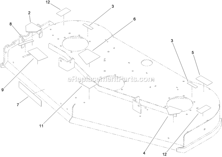 Toro 79551 (310000001-310999999)(2010) With 60in Turbo Force Cutting Unit GrandStand Mower Deck Assembly 2 Diagram