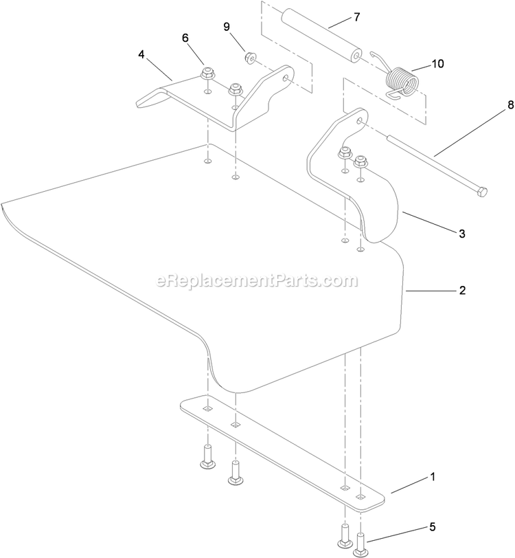 Toro 79551 (310000001-310999999)(2010) With 60in Turbo Force Cutting Unit GrandStand Mower Deflector Assembly Diagram