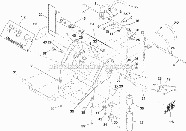 Toro 79559 (290005001-290999999) Grandstand Mower, With 52in Turbo Force Cutting Unit, 2009 Upper Control and Tower Assembly Diagram