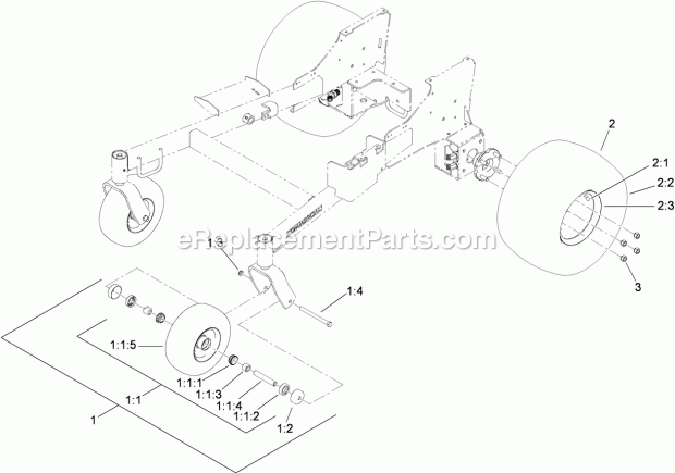 Toro 79559 (290005001-290999999) Grandstand Mower, With 52in Turbo Force Cutting Unit, 2009 Wheel Assembly Diagram