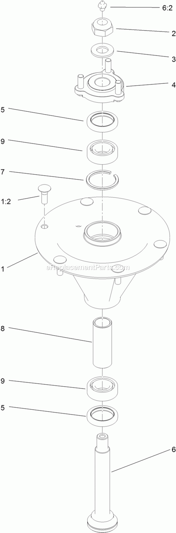 Toro 79589 (314000001-314999999) Grandstand Mower, With 52in Turbo Force Cutting Unit, 2014 Spindle Assembly No. 119-8560 Diagram