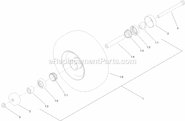 Toro 79589 (314000001-314999999) Grandstand Mower, With 52in Turbo Force Cutting Unit, 2014 Wheel, Tire and Bearing Assembly No. 130-4558 Diagram