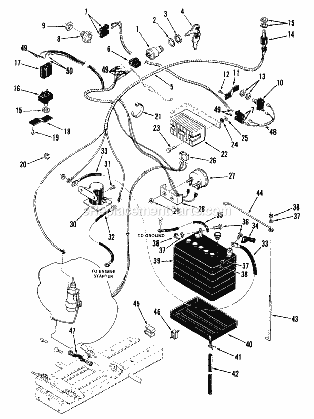 Toro 81-10K801 (1978) Lawn Tractor Head And Tail Lights Diagram