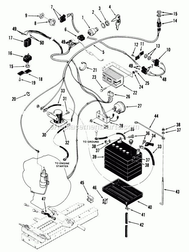 Toro 81-14KS01 (1978) Lawn Tractor Electrical System-Twin Cylinder Models Diagram