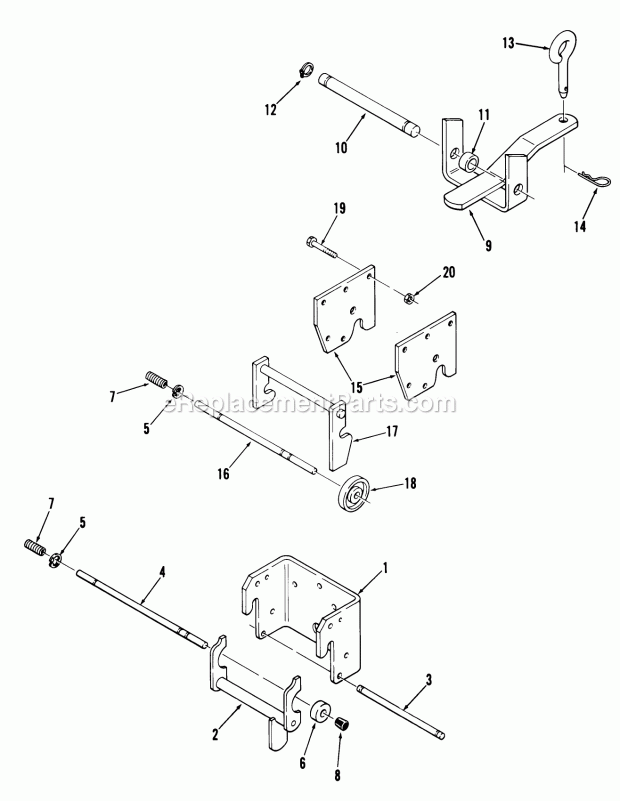 Toro 81-16KS01 (1978) Lawn Tractor Pto Clutch And Control Diagram