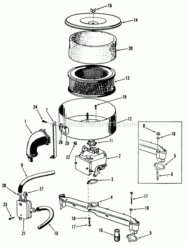 Toro 81-16OS01 (1978) Lawn Tractor Engines And Mounting Hardware Diagram