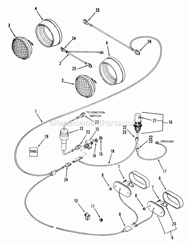 Toro 81-20KS01 (1978) Lawn Tractor Lights Diagram