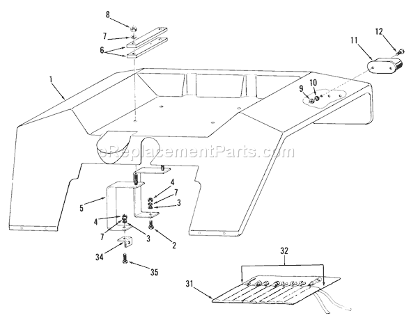 Toro 81-20RG01 (1978) D-250 10-speed Tractor Fender and Seat Assemblies, Tool Kit and Tail Lights Diagram