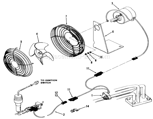 Toro 91-16OS01 (1979) Lawn Tractor Fan-Transmission Cooling Diagram