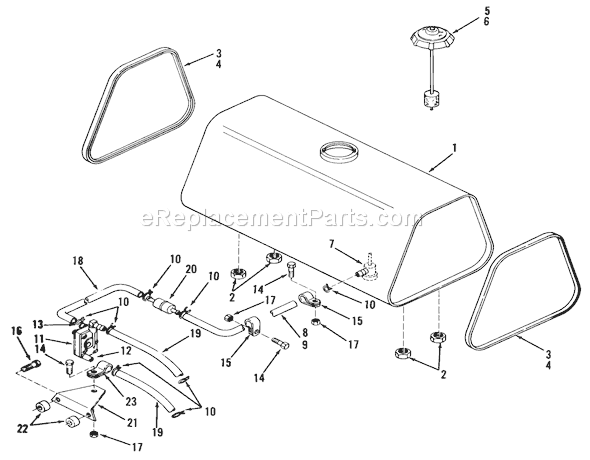 Toro 91-16OS01 (1979) Lawn Tractor Fuel System Diagram