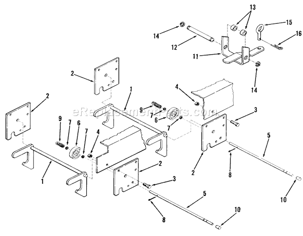 Toro 91-16OS01 (1979) Lawn Tractor Hitches Diagram