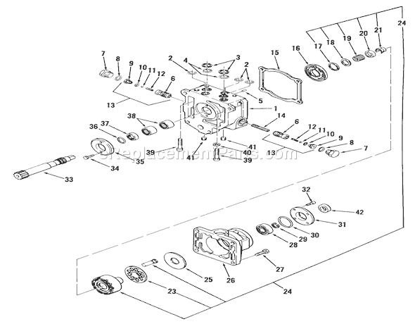 Toro 91-16OS01 (1979) Lawn Tractor Hydrostatic Transmission-Motor Section Diagram