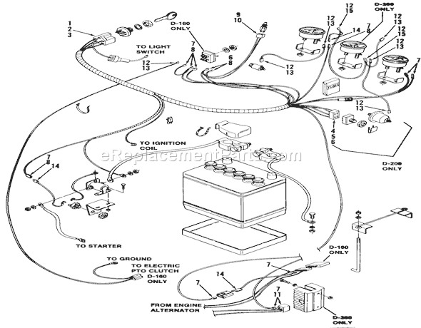 Toro 91-16OS01 (1979) Lawn Tractor Wiring Harness Component Parts Diagram