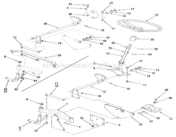 Toro A2-113701 (1982) Lawn Tractor Front Axle And Steering (mower Hanger) Diagram