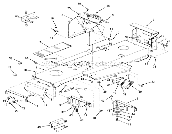 Toro A2-12KE02 (1000001-1999999)(1991) Lawn Tractor Frame Assembly Diagram