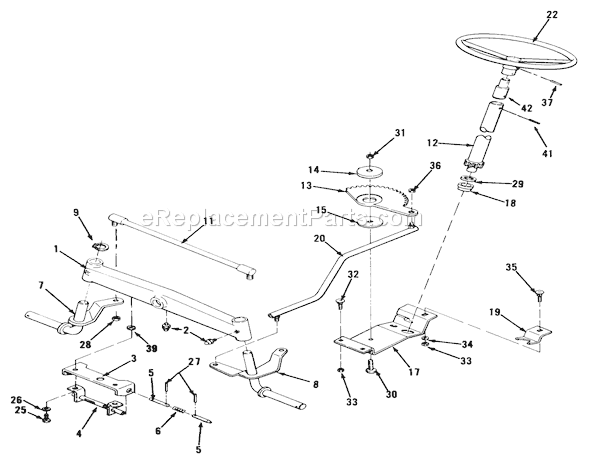 Toro A2-12KE02 (1000001-1999999)(1991) Lawn Tractor Front Axle & Steering Assembly Diagram