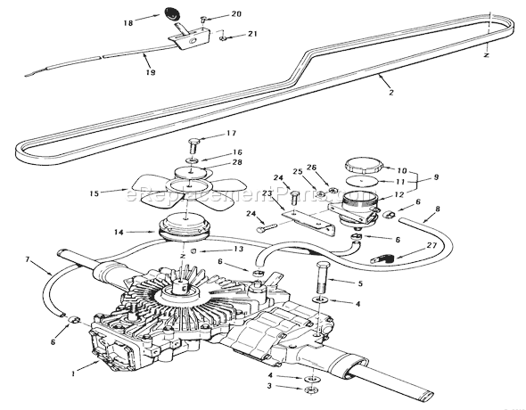 Toro A2-12KE02 (1000001-1999999)(1991) Lawn Tractor Transmission Assembly (212-H) Diagram