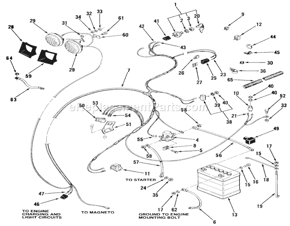 Toro A2-163701 (1982) Lawn Tractor Electrical System Diagram