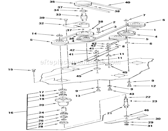 Toro A2-164201 (1982) Lawn Tractor 42 In./107 Cm Mower Spindles-Lt-1642 Diagram
