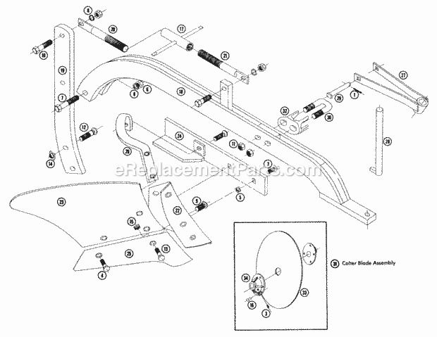 Toro AC-673 (1963) Cultivator Plow & Coulter Pp-101 Parts List Diagram