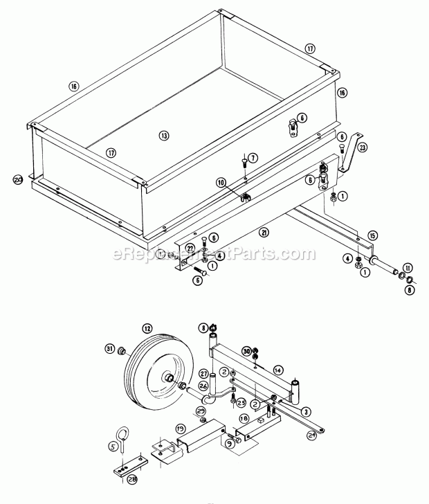 Toro AC-67 (1960) Cultivator Utility Wagon Uw-643 Diagram