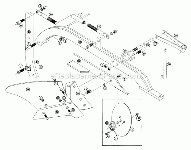 Toro AC-6 (1960) Cultivator Plow & Coulter Pp-107 Diagram