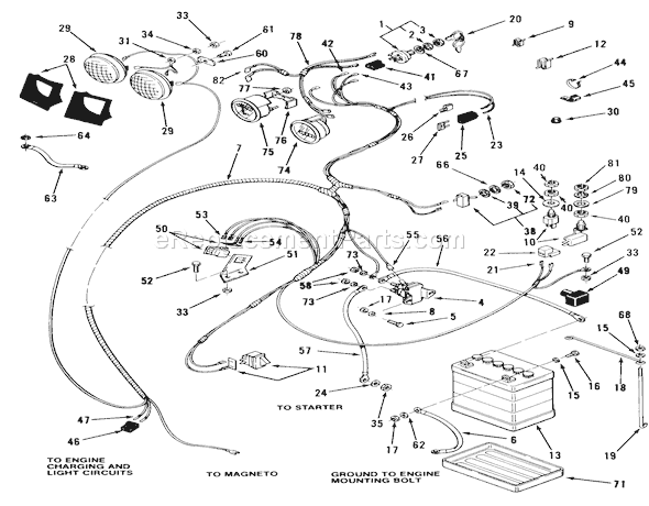 Toro B2-11B392 (1987) Lawn Tractor Electrical System Diagram