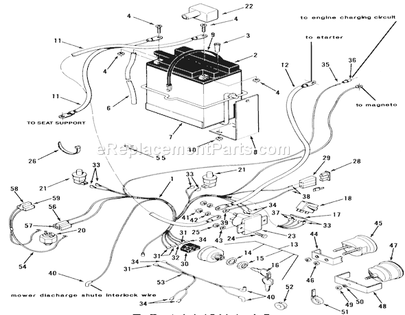 Toro B3-08B303 (1986) Lawn Tractor Electrical System-Electric Start Diagram