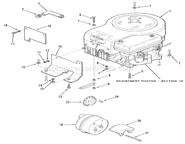 Toro B3-08B303 (1986) Lawn Tractor Engines Diagram