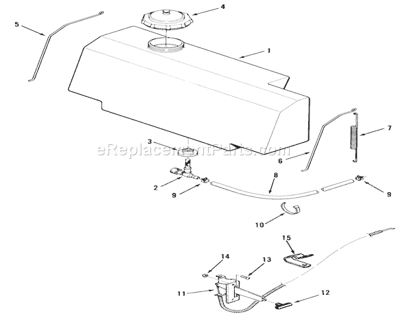 Toro B3-08B303 (1986) Lawn Tractor Fuel System Diagram