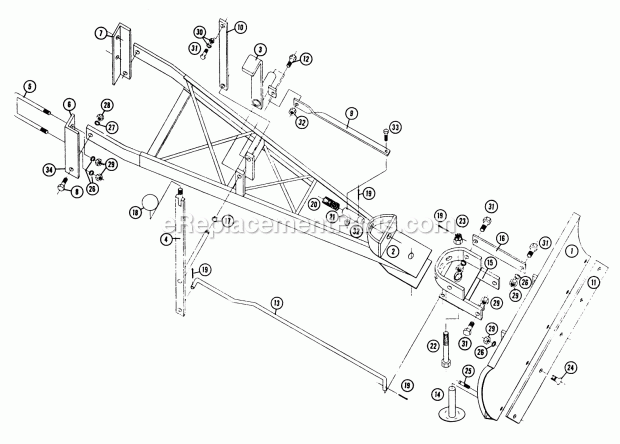 Toro BD-4261 (1961) 42-in. Snow/dozer Blade Parts List for Bd-42-71 Dozer Blade Diagram
