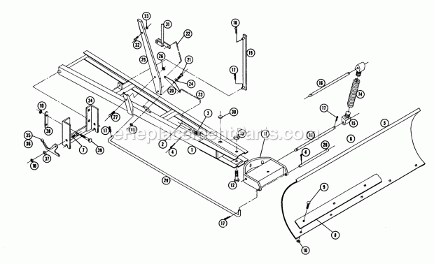 Toro BD-4262 (1962) 42-in. Snow/dozer Blade Dozer Blade Bd-4264-A Diagram