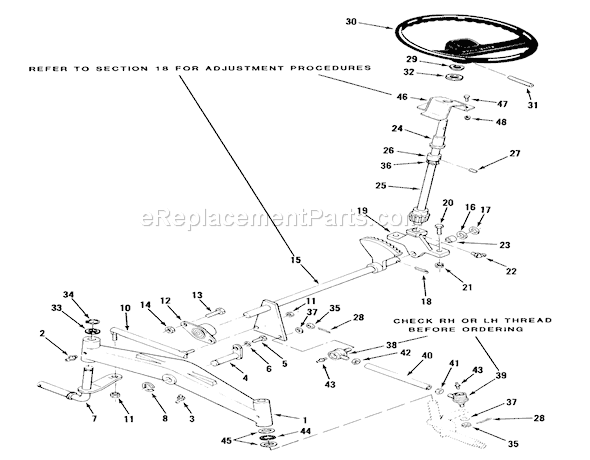 Toro C1-20OE02 (1989) Lawn Tractor Front Axle And Steering Diagram