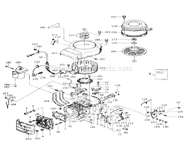 Toro C3-12K502 (1988) Lawn Tractor Kawasaki Fb460V Type Bs-15 Engine Diagram