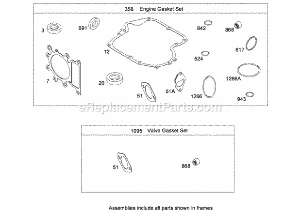 Toro CODE135E (135E280000001-135E280999999) Rt380h Recycling Mower, 2008 Gasket Set Briggs and Stratton Model 31e777-0130-E1 Diagram