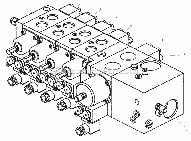 Toro DD4045 Earthpro Directional Drill, 2009 5 Section Valve Assembly Diagram