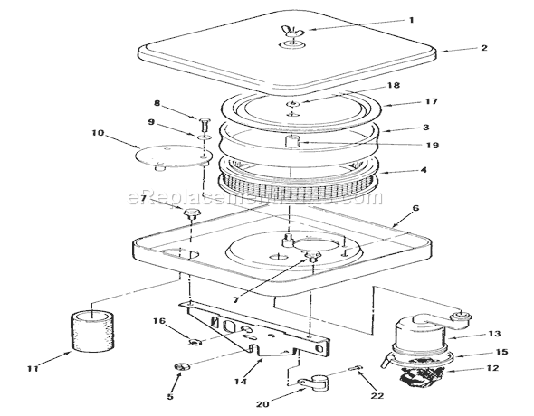 Toro E1-12K802 (1989) Lawn Tractor Onan Air Cleaner Diagram