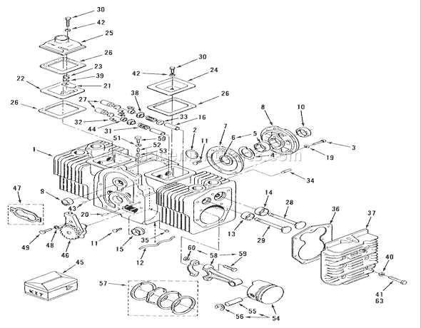 Toro E1-12K802 (1989) Lawn Tractor Onan Engine Cylinder Block Diagram