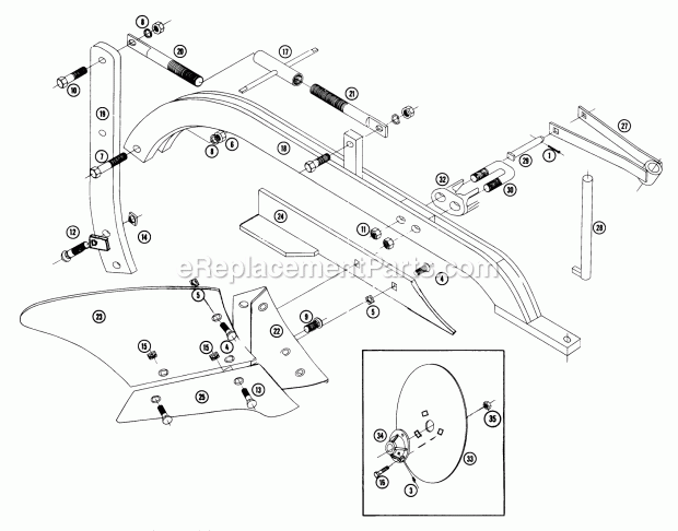 Toro LR-24 (1960) 24-in. Lawn Roller Plow & Coulter Pp-107 Diagram