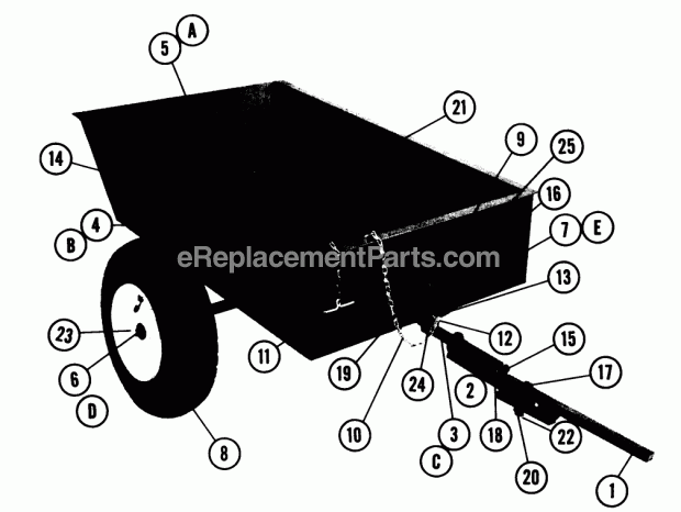 Toro LR-24 (1960) 24-in. Lawn Roller Ltd-24 Dump Trailer Parts List Diagram