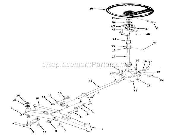 Toro R1-18OE01 (1990) Lawn Tractor Front Axle And Steering Diagram