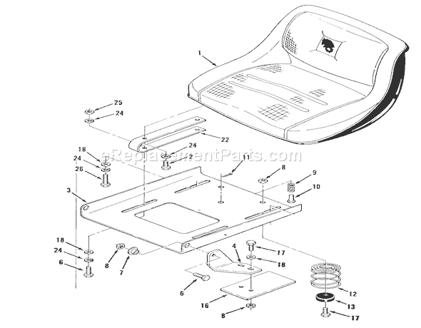 Toro R2-12BE01 (1990) Lawn Tractor Seat And Suspension Diagram