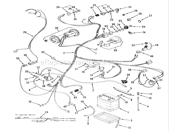 Toro R2-12BE01 (1990) Lawn Tractor Electrical System Diagram
